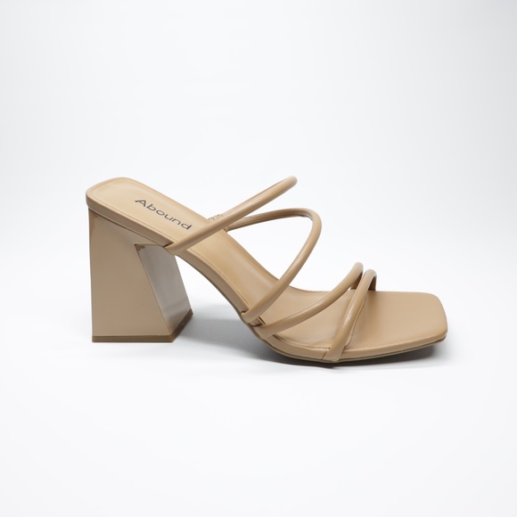 Abound Womens Austyn Tubular Strappy Block Heeled Sandal Beige‎ Size 10 - Picture 1 of 9